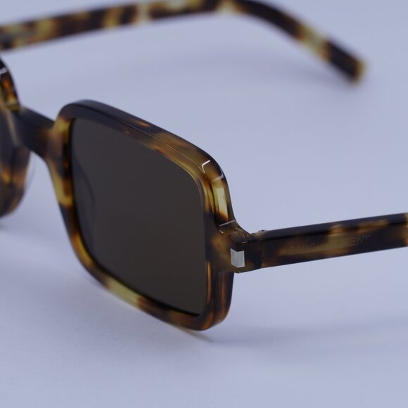 Saint Laurent SL332 006 Sunglasses Havana Rectangle Frame, Brown Lenses - Picture 2 of 11